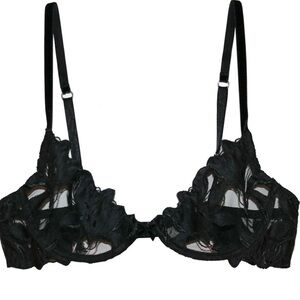 FLEUR DU MAL Lily Embroidery Plunge Demi Bra